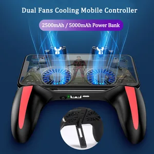 Мобильный контроллер H10 PUBG с двойным вентилятором охлаждения для Iphone Ios Android Phone Game Pad Fire с внешним аккумулятором 2500 мАч5000 мАч