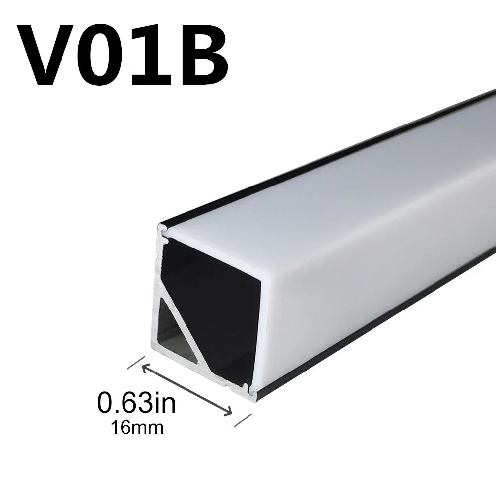 5 компл./лот 1 м(3.3ft) черный V форма 12 мм Угловое крепление СВЕТОДИОДНЫЙ Алюминий канал для Светодиодные ленты светильник установки из алюминиевого профиля