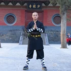 Униформа Shaolin Kung fu из черного хлопка, боевые искусства, стрела Тай Чи, для детей и взрослых