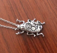 regalrock steampunk beetle scarab necklace machinery jewelry machine gear wheel dung pendant fashion hot charm gift