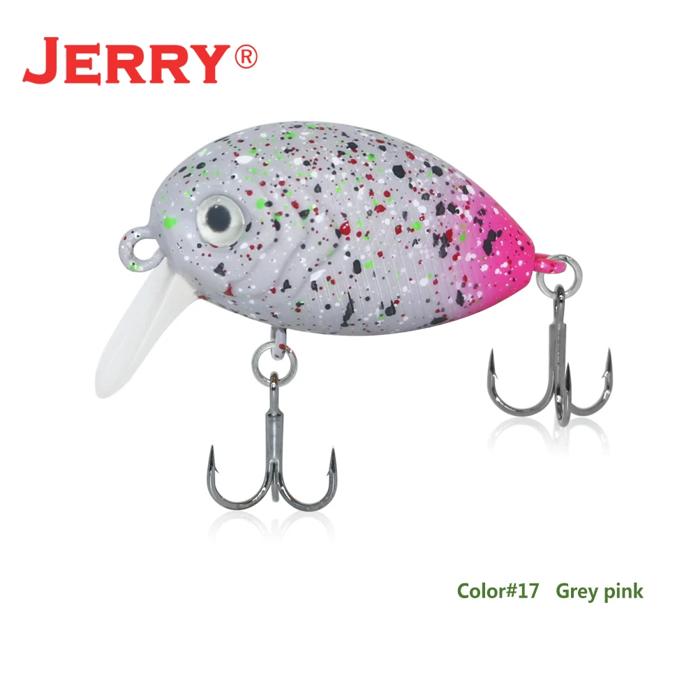 Jerry 1 шт. 32 мм сверхлегкие рыболовные приманки микро приманка воблер форель рыболовные приманки кренкбейт жесткая наживка пресноводная наживка - Цвет: Grey pink