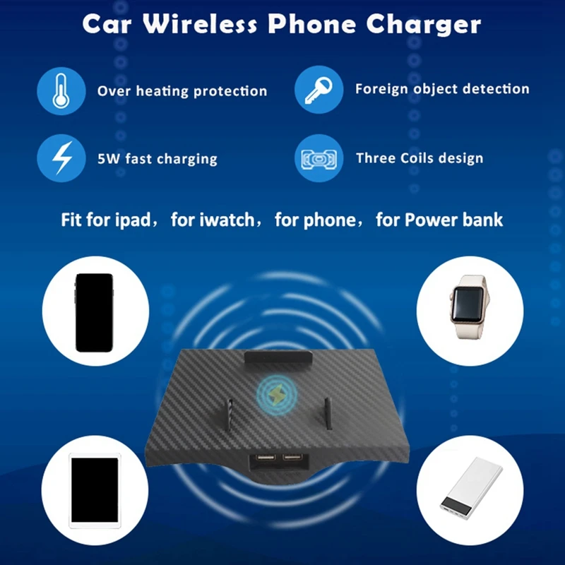 

Car Wireless QI Charger Phone Holder Smart Sensing Mobile Support for-BMW 5 6 Series F10 G30 G38 G32 GT 2017 2018 2019