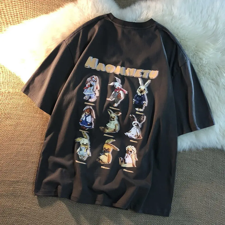 

100 cotton short sleeve t-shirt men's summer Korean fashion ins half sleeve loose T-shirt