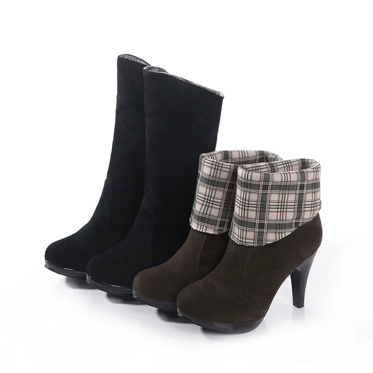 2017 сезон осень-зима Ботинки Большие размеры 34-39 модная высокая обувь на тонком