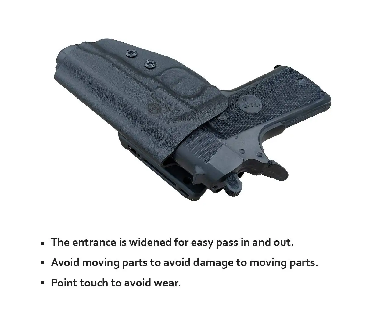 Кобура OWB Kydex 1911 подходит для: кобуры для пистолета Colt Commander 45 / 9 мм/4 25 дюйма/4 5