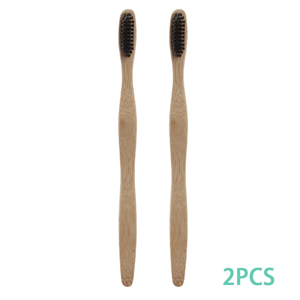 

2pcs Bamboo Toothbrush Soft Bristle Dental Oral Care Eco Friendly Travel Tooth Brush;2pcs Bamboo Toothbrush Soft Bristle Dental