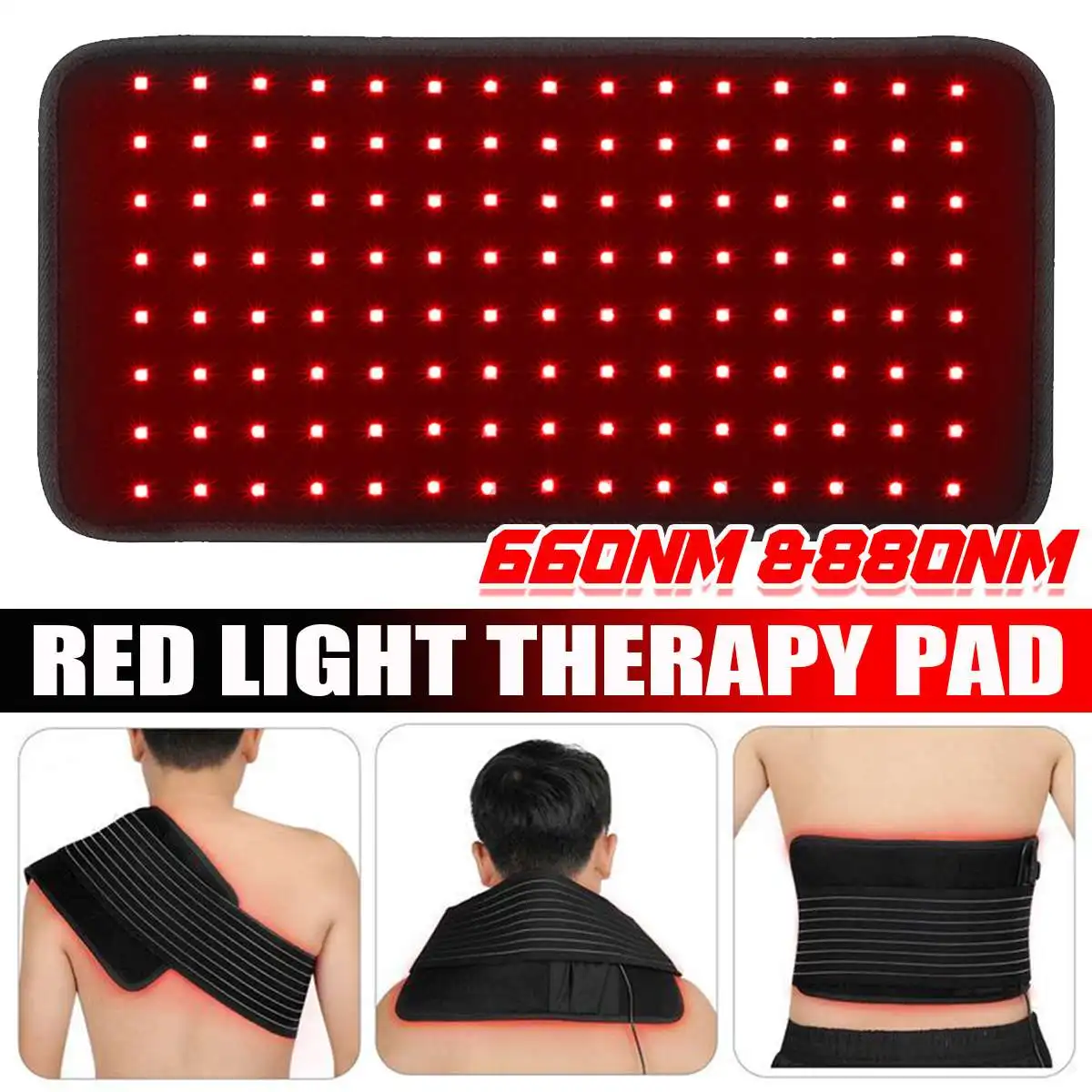 

25W 660nm 880nm Near Infrared Relief Wearable Wrap Deep Therapy Pad for Back Shoulder Joints Muscle Pain red Light Therapy Belt