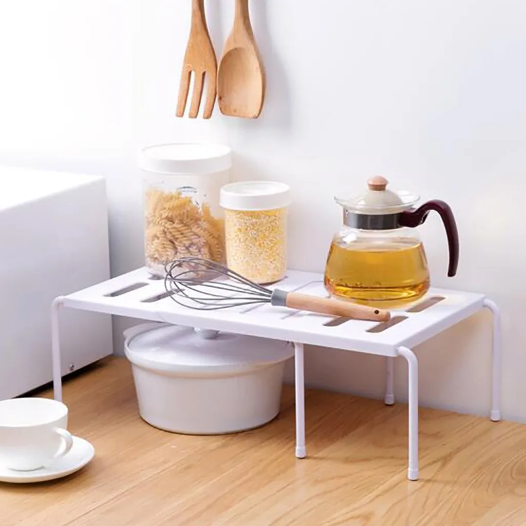 Выдвижная полка Штабелируемая раздвижная кухонная железная стойка для хранения