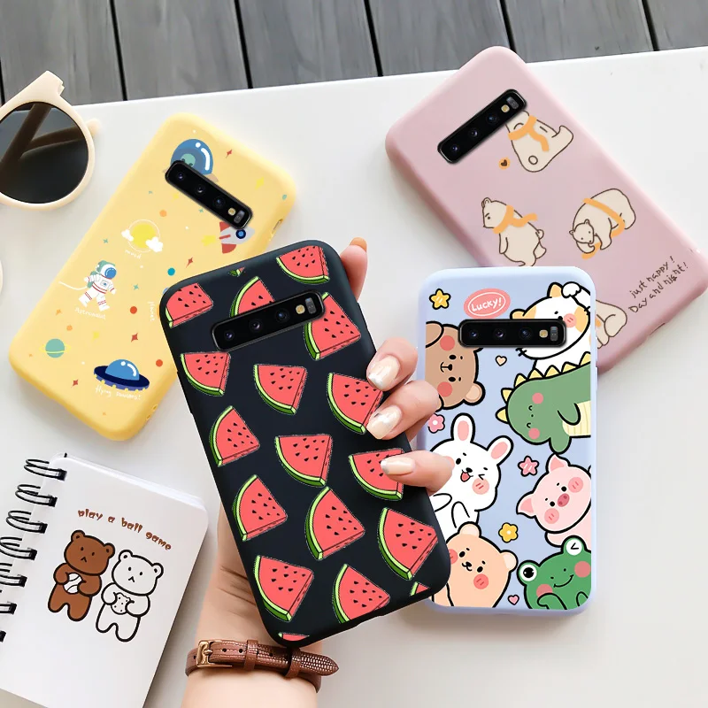 TPU Shell Black Soft For Samsung Galaxy S10 S10Plus S10E S10Lite Case Personality Cute Fashion Trend Shell For Samsung CaseCover