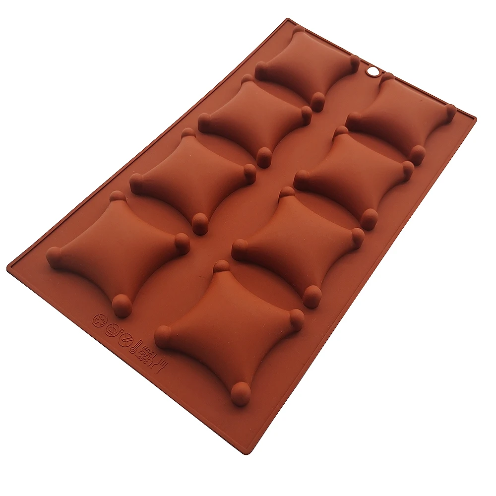 

Hot Sale 8 Holes Pillow Silicone Cake Mould Baking/Jelly/Biscuit Chocolate Mold