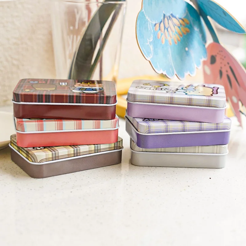 Мини жестяная металлическая коробка корейский Медведь герметичная банка