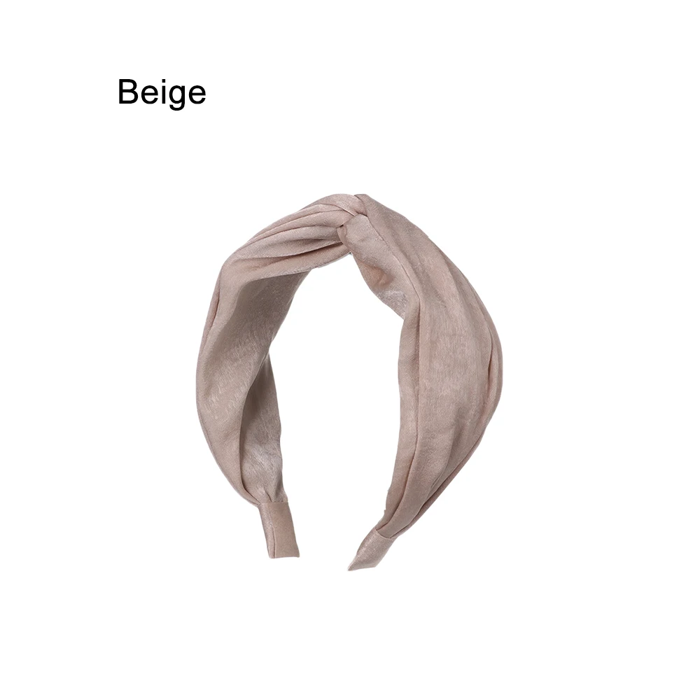 beige 3 В богемном стиле однотонные Цвет мягкий бархат центр узел широкая лента для волос с жемчугом завязанная повязка на волосы Индивидуальные Женские аксессуары для волос - Цвет: beige 3