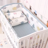 6pcsset baby crib bedding set cotton print toddler baby bed linens baby cot bumpers bed sheet pillowcase newborn bedding set