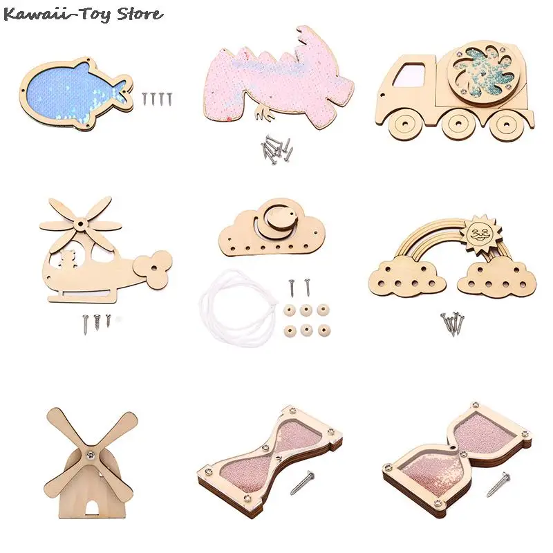 Accesorios Montessori para tablero de actividades para ni&ntilde;os, Material de madera para manualidades, Educaci&oacute;n Temprana, aprendizaje de habilidades b&aacute;sicas-0