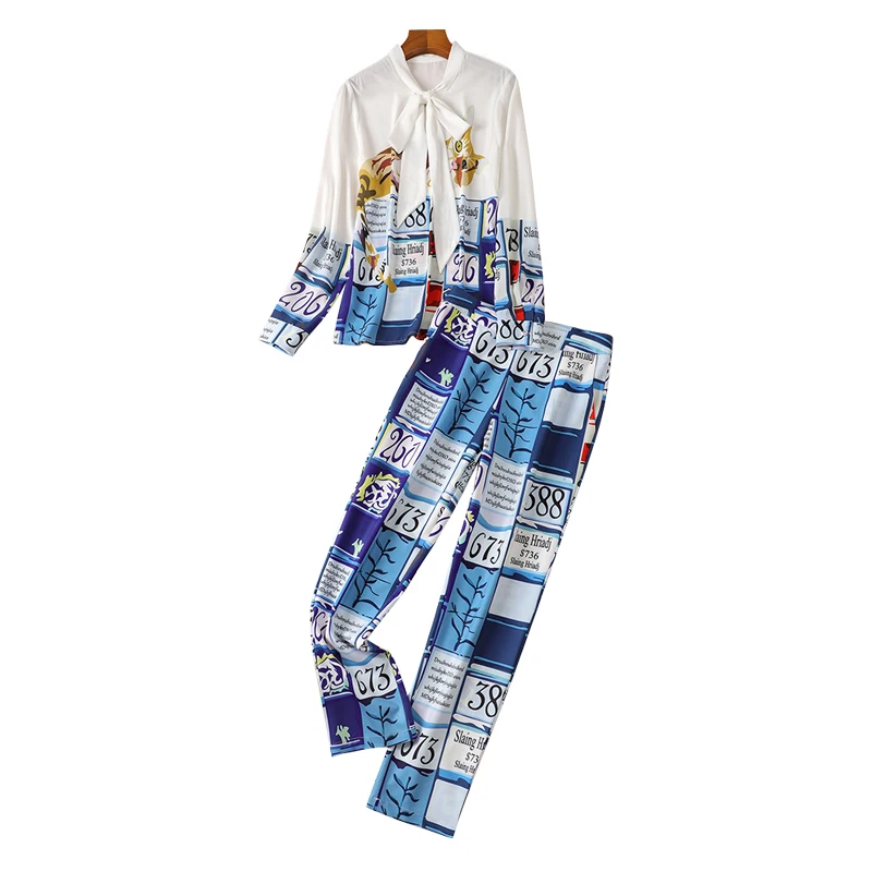 New set 2020 spring and summer women s European and American personalized Leggings printing fashion suit