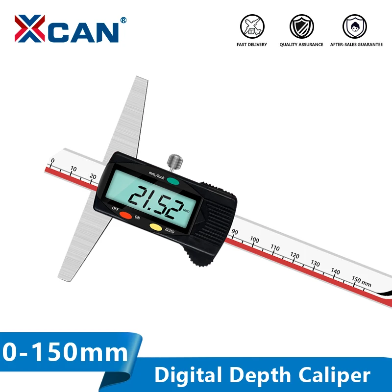 

XCAN Digital Caliper Depth Gauge 0-150mm 6" Metric Imperial Digital Depth Vernier Caliper Micrometer Measuring Tool Instrument