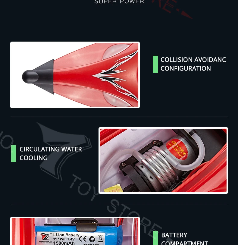 HJ806 Electric RC Boat 35KM/H High Speed Radio Remote Controlled Speedboat Racing Ship Steerable Boats Toy VS Feilun FT012 FT011