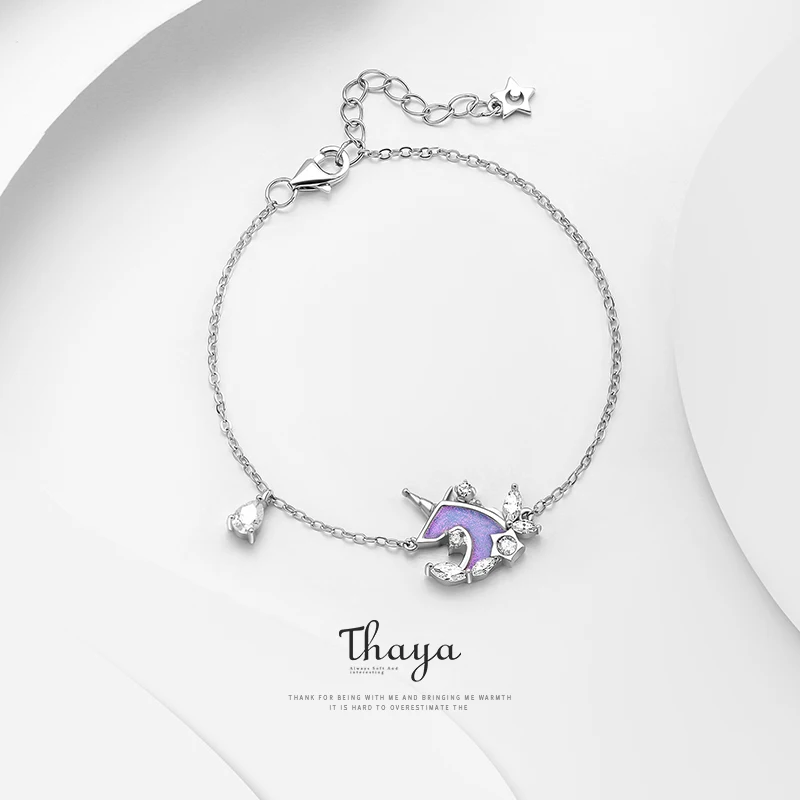 Женский серебряный браслет Thaya S925 тонкая цепочка с кристаллами ручная работа
