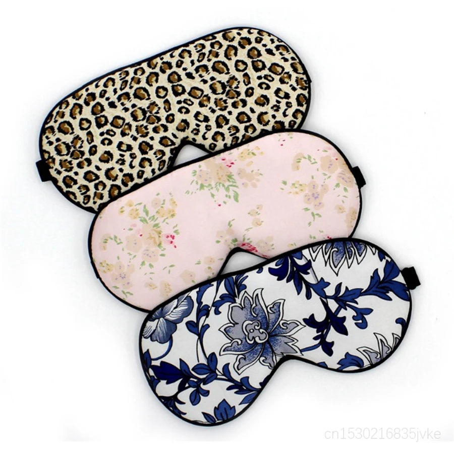 Супергладкая маска для глаз из шелка тутового шелкопряда сине-белая китайская