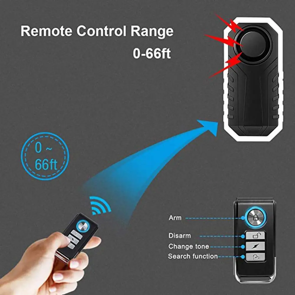 

Motorcycle Alarm Anti-Theft Remote Control Metal Waterproof Motion Sensor Security Alarm System for Bikes