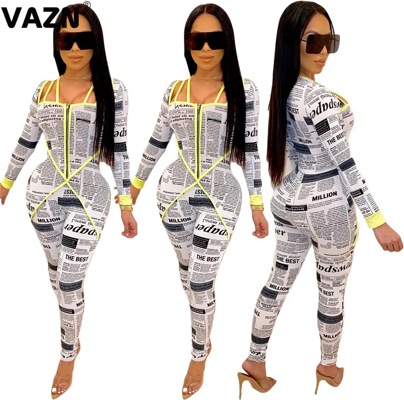 VAZN новые изысканные 2020 летние пикантные женские желтый longh боди с надписью