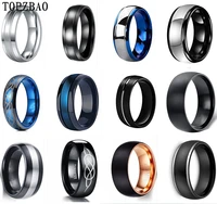 12 styles of curved stainless steel mens rings womens rings fashion boutique jewelry accessories
