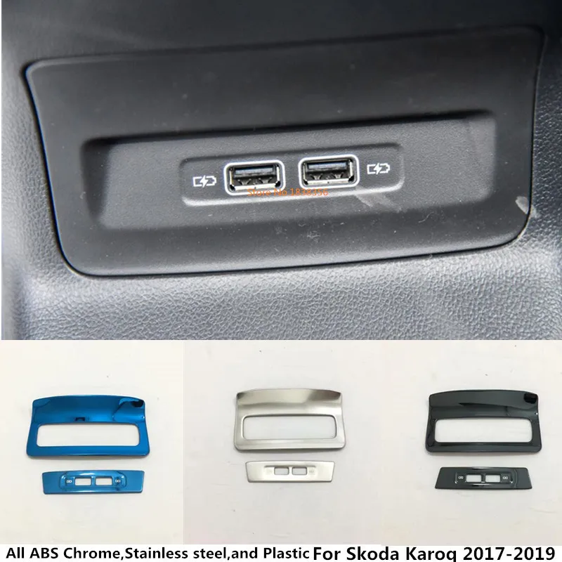 

Для Skoda Karoq 2017 2018 2019 2020 украшение для автомобиля отделка задний хвост USB розетка Выпускной выход вентиляционное отверстие для кондиционера