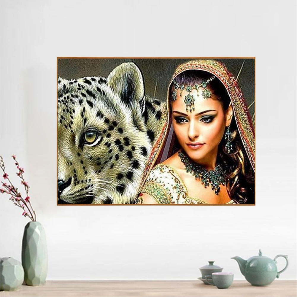5D Diamond Arrangement Embroidery Tiger DIY Wall Sticker Picture Mosaic Square Drill Painting Home Decoration | Дом и сад