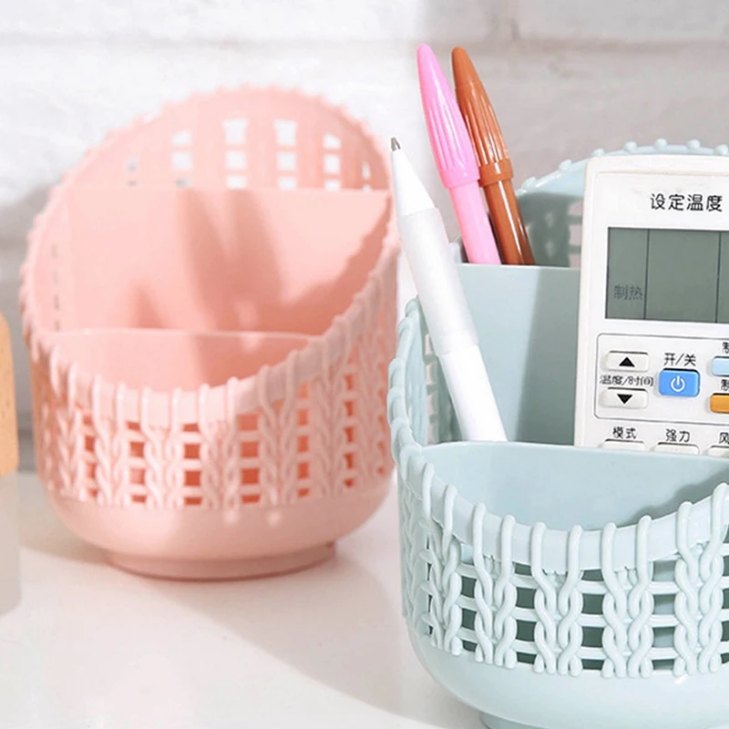 

Imitation Rattan Hollow Plastic Pen Holder Student Desktop Storage Box