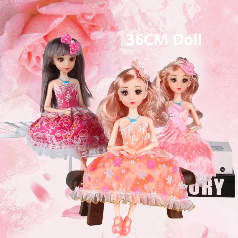 

New 14 Inch BJD 36cm Doll Fashion Princess Simulation Dress Up Dress Set 11 Joints Movable Girl Dress Up Toy DIY Birthday Gift