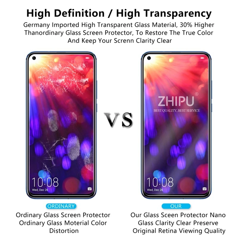 

2Pcs Tempered Glass For Huawei Honor View V30 20 V20 20Pro Screen Protector 9H Tempered Glass For Huawei Honor 20i 20s 30 Lite *