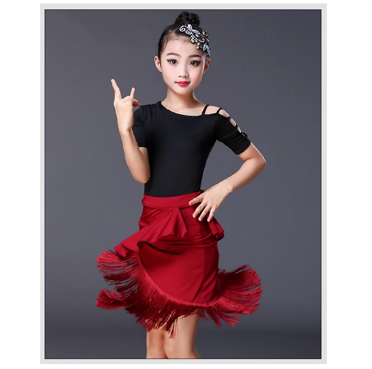 Комплект из 2 предметов черное красное платье для латиноамериканских танцев