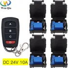 Rf 433 МГц беспроводной пульт дистанционного управления переключатель постоянного тока 24 В 10A 1-канальный релейный модуль приемника с 4 кнопками передатчик для DIY LED Elec Lock