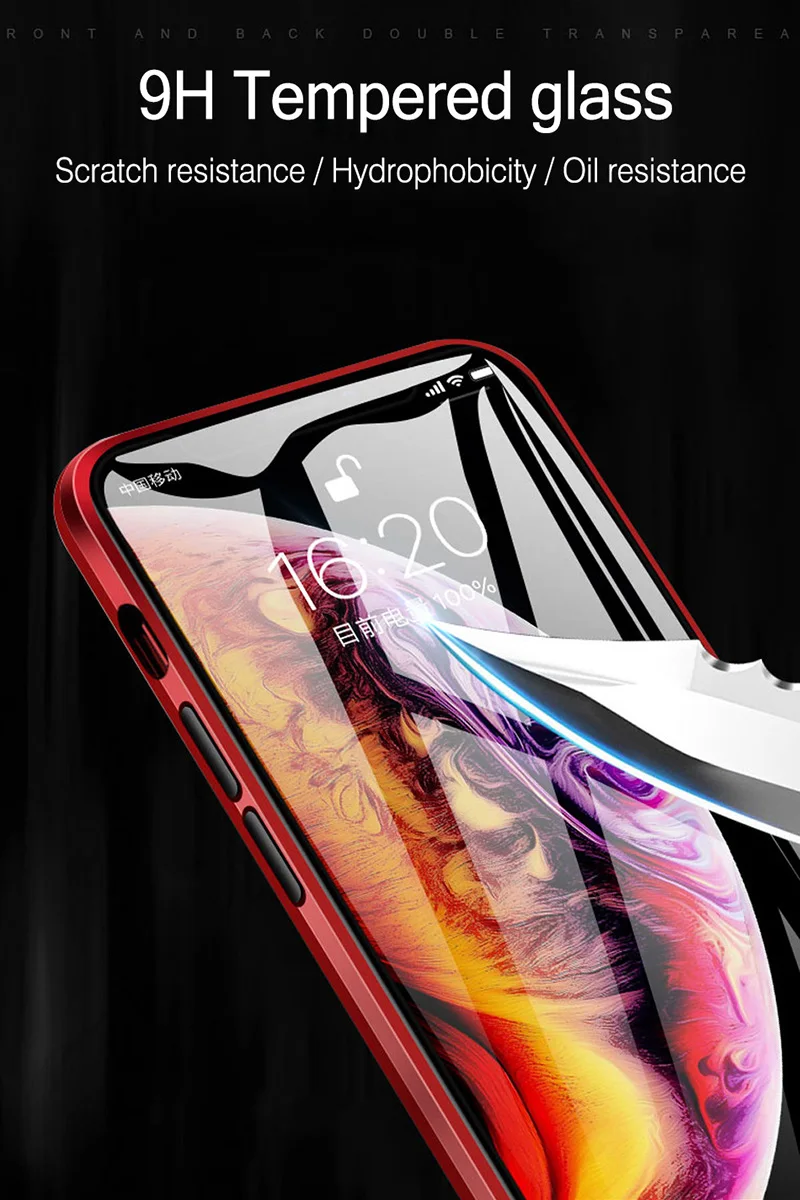 VZD металлический чехол с магнитной адсорбцией для iphone x, xr, xs, max6 Plus, задняя крышка из закаленного стекла на магните для iphone 7, 8 plus