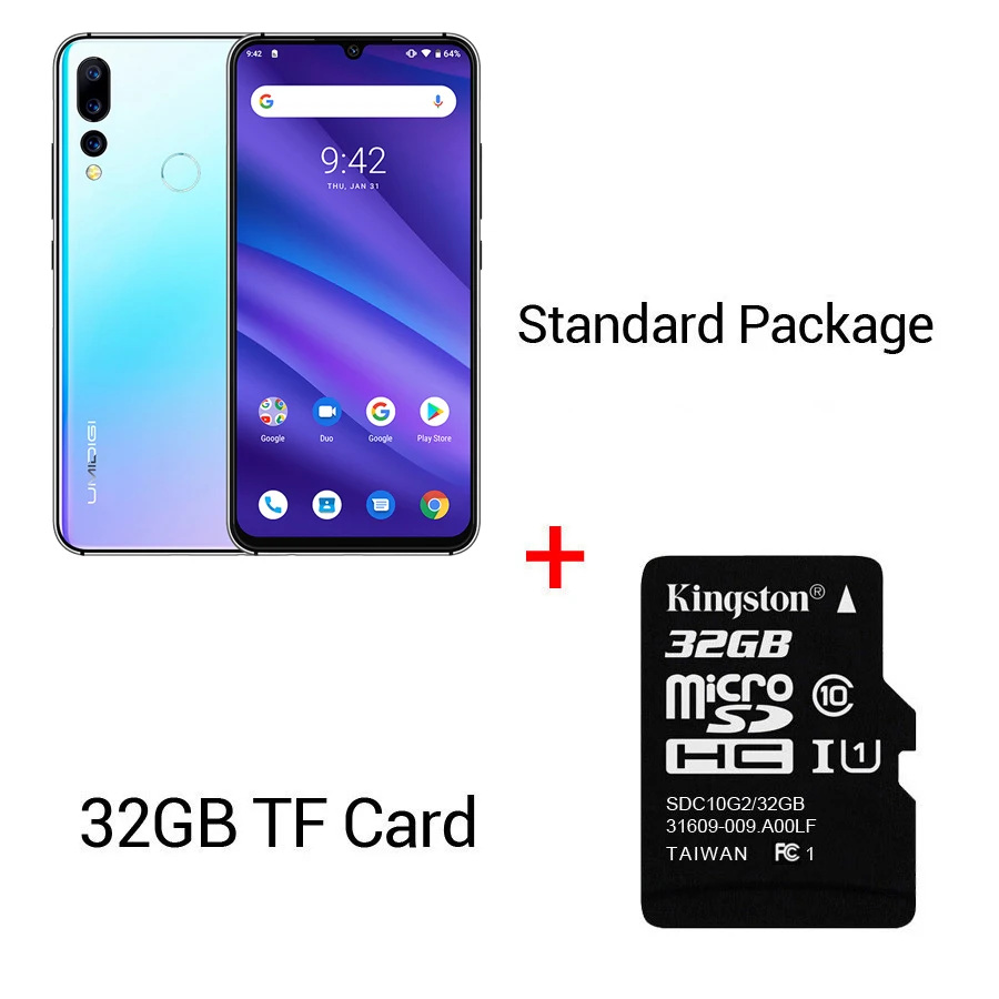 Crystal N 32GB Card Global Version UMIDIGI A5 PRO Android 9.0 Octa Core 6.3'' FHD+ Waterdrop 16MP Triple Camera 4150mAh 4GB RAM 4G Mobile Phone - Цвет: Crystal N 32GB Card