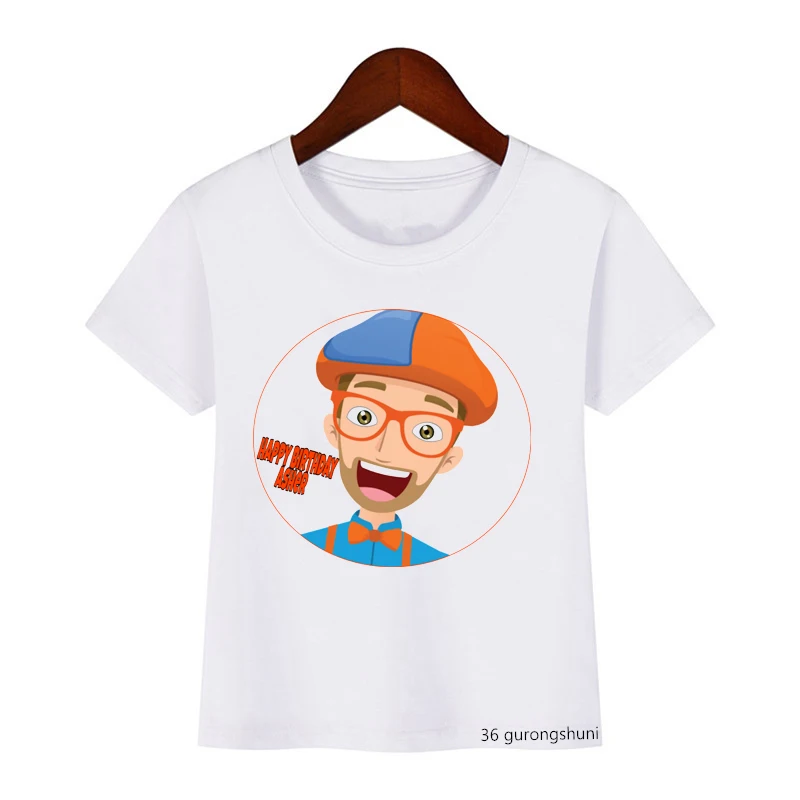 

New Kids T-shirt for Boys Fashion Print Grandpa Glasses Short-sleeves Funny Children Graphic T Shirt Summer Unisex Loose Tshirt