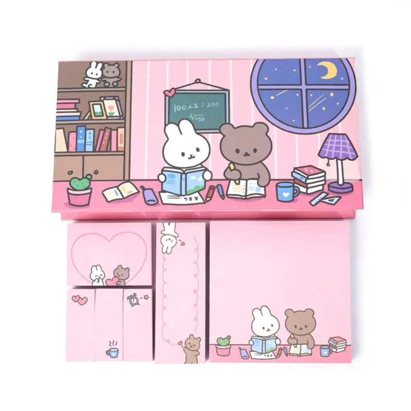 

Cute Cartoon Memo Pad Sticky Notes Writing Pads Label Mark Stickers Stationery 24BB