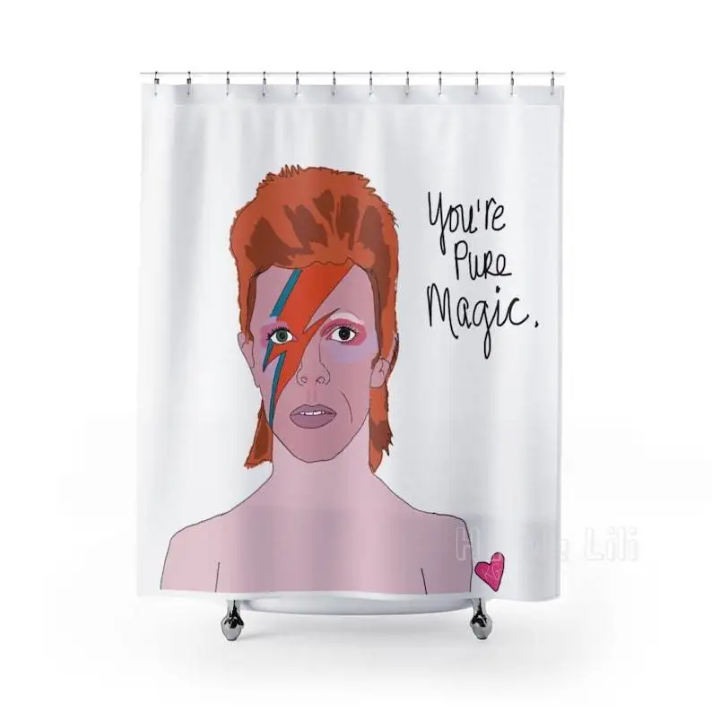 Pure Magic Bowie Ziggy Shower Curtain Bathroom Decor