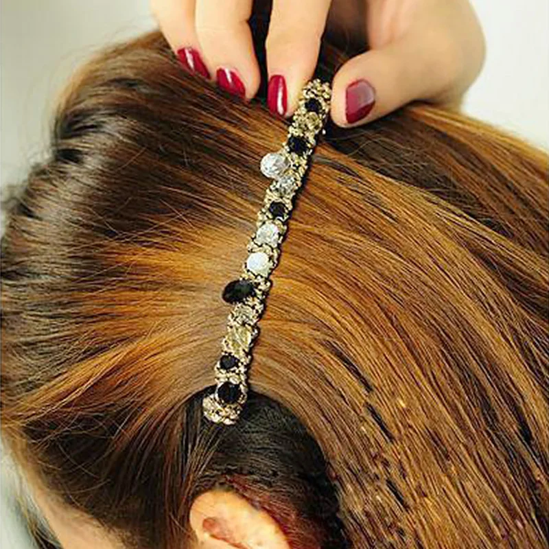 Colorful Crystal Rhinestone Hairpins Headband Women Girls Fashion Korean Style Headwear Bangs Clips Pins Barrette Hair Hoop | Украшения и