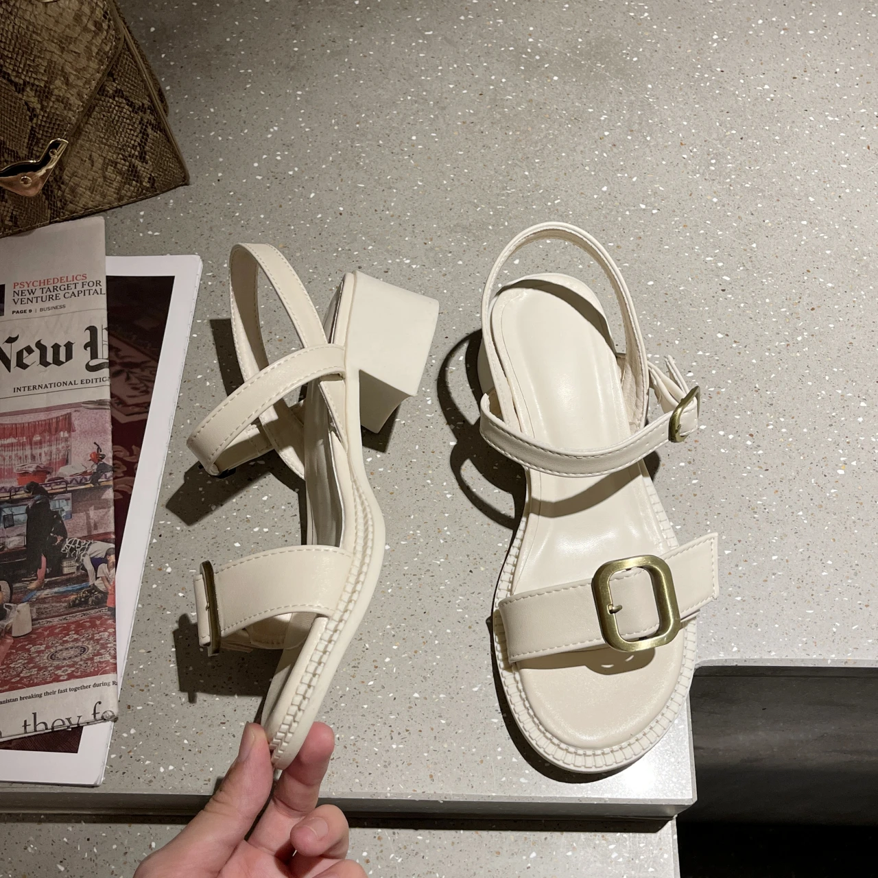 

Women Narrow Band Sandals 2021 Summer Fashion Brand Design Female Buckle Strap High Heels Elegant Lady Sandal Black Casual Shoes