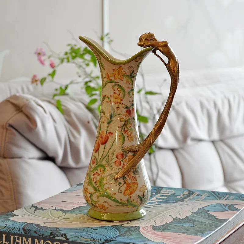 Керамическое украшение в европейском стиле Медная Ваза Русалка ручной работы с