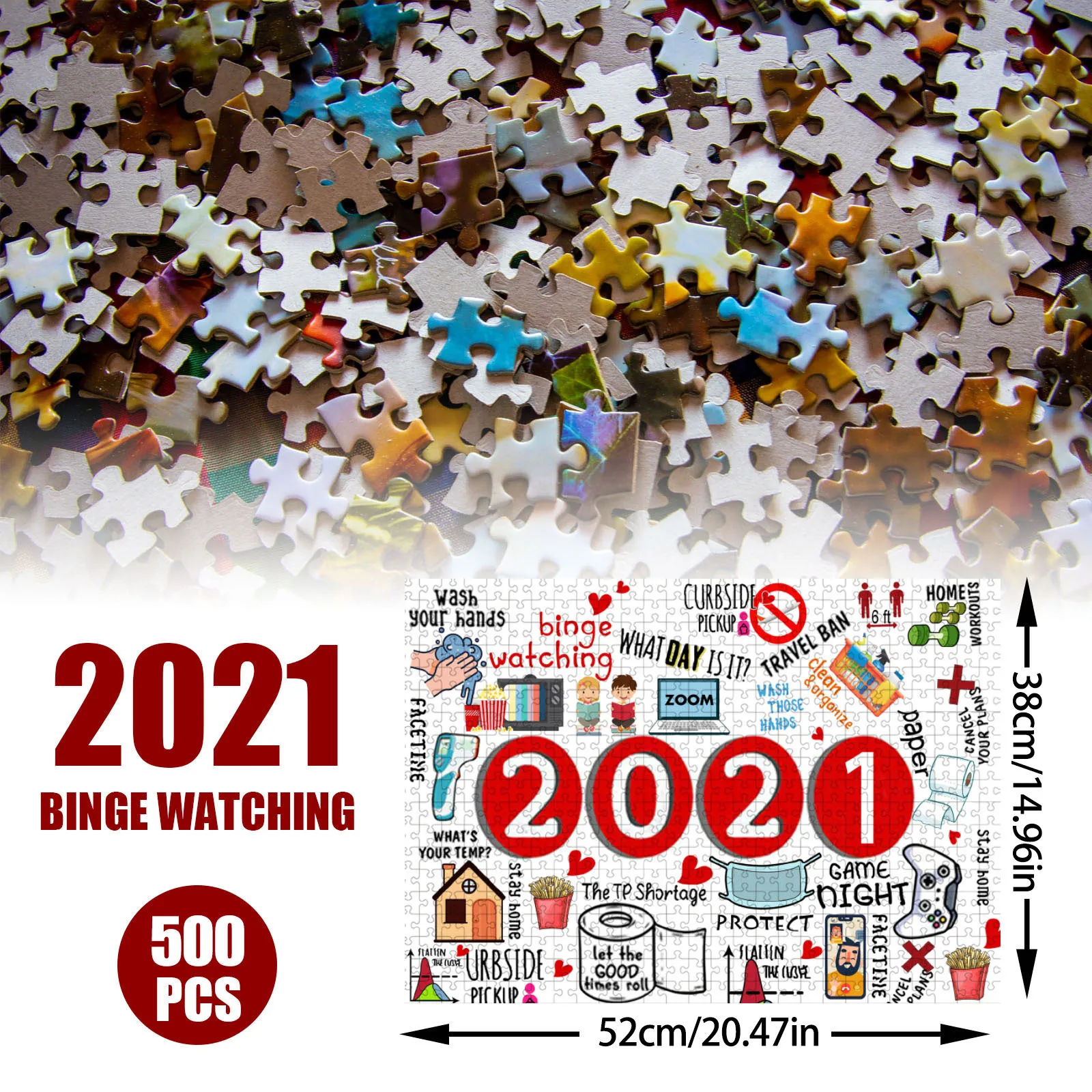 

Kid Christmas 2020 Paper Puzzle Jigsaw Puzzle Wooden Paper Puzzles Educational Toys For Children Bedroom Decoration Stickers