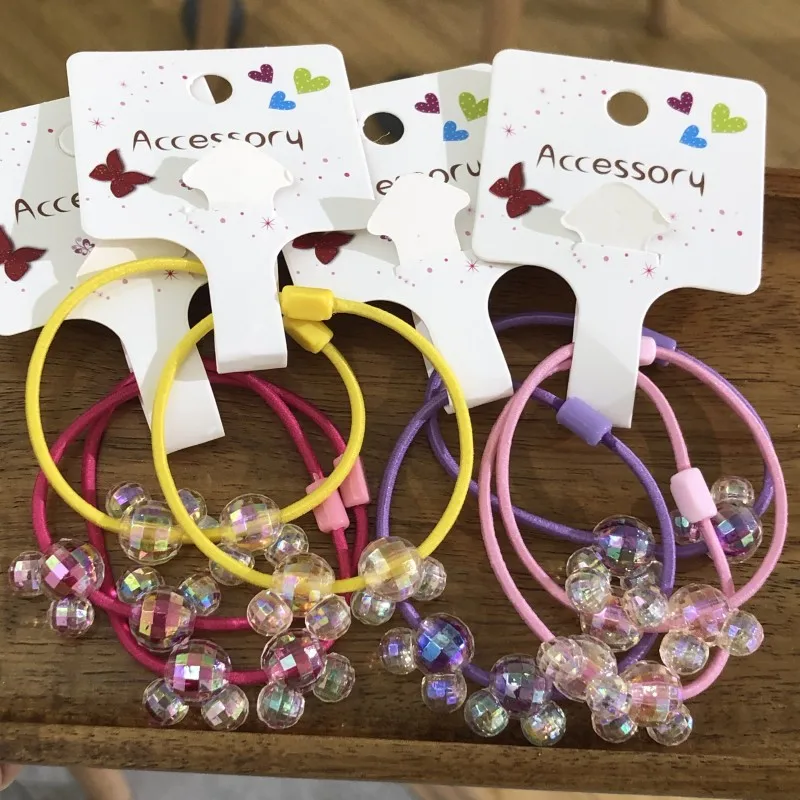 2 шт./компл. эластичные резинки для волос из блестящего хрусталя и смолы резиновые