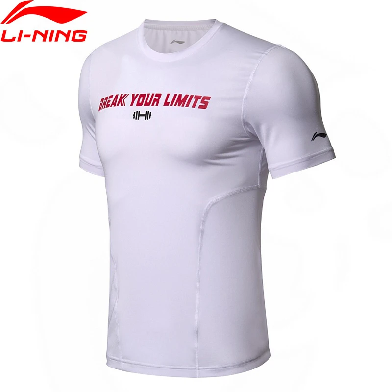 Мужская Спортивная Футболка Li Ning дышащая облегающая футболка из 86% полиэстера и