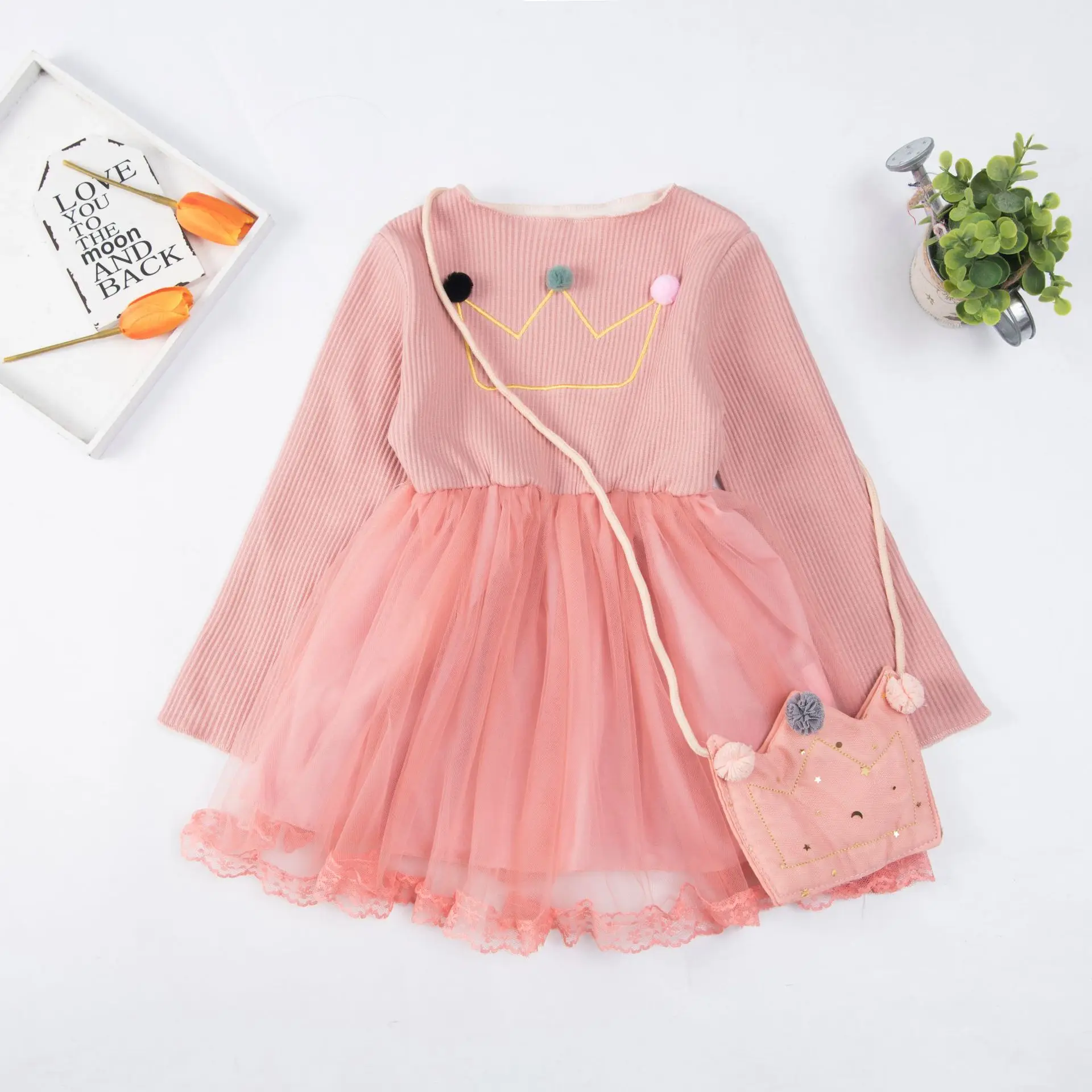 

Autumn Winter Girls Dress Kids Clothes Long Sleeve Mesh Dresses For Girls Birthday Party Princess Dress Children Clothes vestido