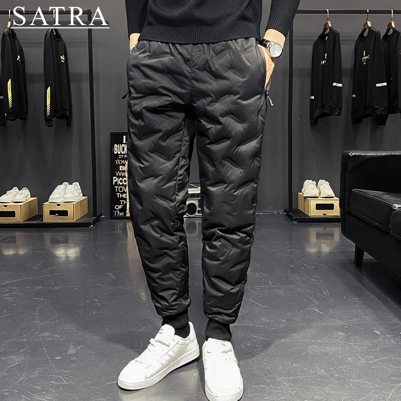Satra New Arrival High Quality Outdoor Down Pants 90% Grey Duck Wear Hiking Camping Warm Winter Goose Down Pants Size M-5XL