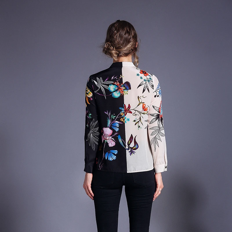 

2020 Designer Runway Shirt Women Long Sleeve Shirts Autumn Printed Vintage Blouse Womens Tops And Blouses Blusaa Femininas