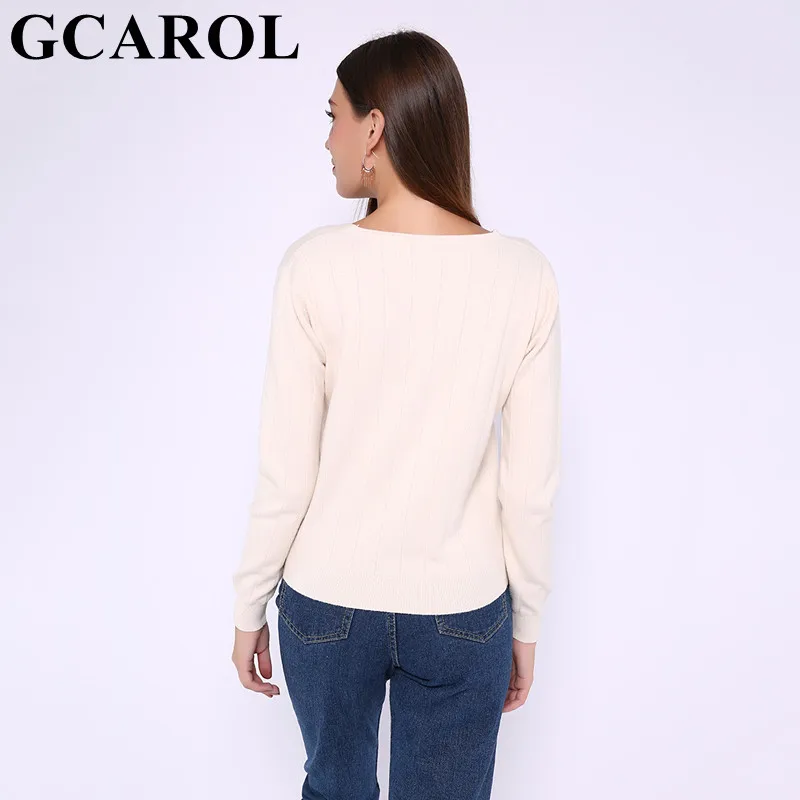 GCAROL Новый женский кардиган с v образным вырезом однобортный короткий свитер в