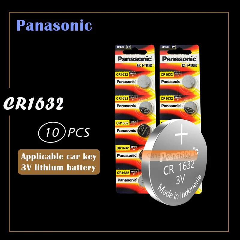 10 шт PANASONIC CR1632 1632 DL1632 3V литиевые батареи, батарея для монет