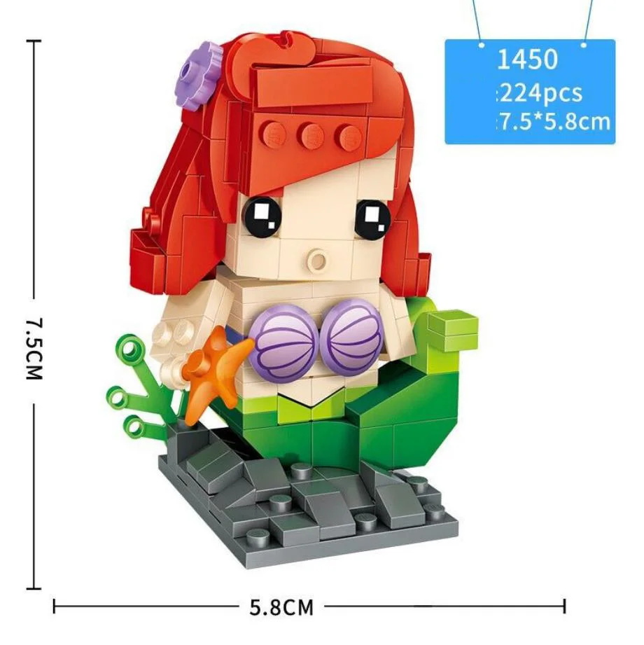 Мини-фигурка из мультфильма Disney nanobrick волшебная лампа в виде блока Русалка Ариэль